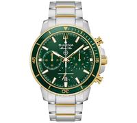 Bulova Montre à quartz marine Star Series C pour homme, boîtier en acier inoxydable bicolore et cadran vert (Style : 98B469)