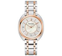 Bulova Montre analogique à Quartz pour Femme avec Bracelet en Acier Inoxydable 98P219, nacré, Bracelet