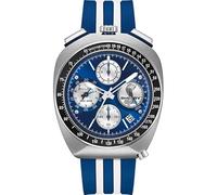 Bulova Racer Shelby Limited Edition 98B452 Montre pour homme Chronographe haute précision 262 kHz, 43 mm, cadran bleu, boîtier en acier, bracelet caoutchouc, verre saphir