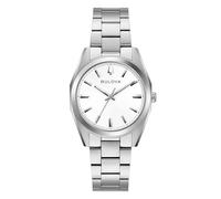 Bulova Surveyor Lady 96L347 - Montre femme analogique 31 mm, mouvement quartz Miyota, boîtier et bracelet en acier inoxydable, cadran blanc, verre saphir