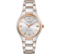Bulova Sutton 98L313 Montre Automatique pour Femme en Or Rose et Argent avec Bracelet en Acier Inoxydable Étanchéité 3 Bar Diamètre du boîtier 34 mm