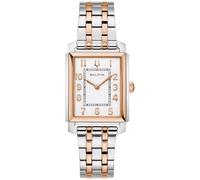 Bulova Sutton 98L328 Montre en acier inoxydable avec cadran blanc bicolore 25 mm