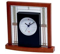 Bulova Willits Frank Lloyd Wright B7756 Horloge de Table en Bois, Finition Cerise Claire