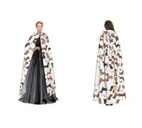 BULQAPZDF Cape à capuche en velours avec inscription « I Love My Dog » pour homme et femme - Costume de sorcière, vampire, diable - Cosplay et déguisement