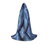 BULQAPZDF Cape à capuche imprimée denim bleu dégradé pour adolescents, parfaite pour un port tendance et confortable, Noir , S
