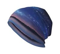 BULQAPZDF Northern Lights Bonnet tricoté unisexe tendance - Bonnet imprimé double couche pour homme et femme, extensible et léger, Noir , Taille unique