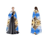 BULQAPZDF Pyramids of Egypt Cape à capuche en velours pleine longueur pour homme et femme - Costume de sorcière, vampire, diable - Cosplay et déguisement