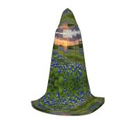 BULQAPZDF Texas Bluebonnets Cape à capuche imprimée paysage pour adolescents parfaite pour un port tendance et confortable, Noir , S