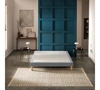 Bultex Sommier déco tapissier Mediano Gris Clair 140x190 en Epicéa - Gris Clair