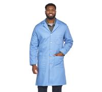 Bulwark Manteau de laboratoire ignifuge en coton avec col à revers 200 ml, bleu clair, M