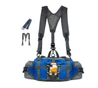 Bum Bag - Fanny Pack | Sac de Hanche pour Femme, Sac de randonnée imperméable avec Support de Bouteille | Paquet de Ceinture imperméable avec Sangle réglable, Bleu, Voir la Description, Voir