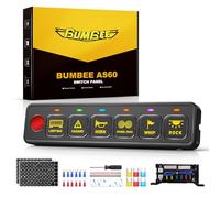 Bumbee AS-60 Panneau d'interrupteurs 6 interrupteurs multifonction haute puissance à bascule momentané avec adhésif puissant pour camion, voiture tout-terrain, bateau