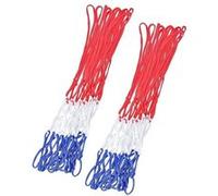BUMBER Lot de 2 filets de panier de basket-ball - Rouge, blanc, bleu - Adaptabilité universelle et Installation facile Multicolore G