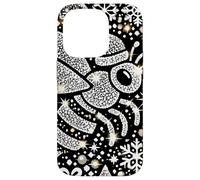 Bumble Bee Christmas Themed Cute Bee Black & White Snowflake Coque pour iPhone 14 Pro