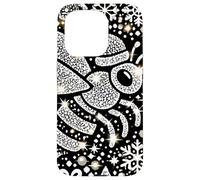 Bumble Bee Christmas Themed Cute Bee Black & White Snowflake Coque pour iPhone 15 Pro