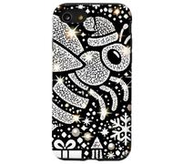 Bumble Bee Christmas Themed Cute Bee Black & White Snowflake Coque pour iPhone SE (2020) / 7/8