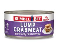 Bumble Bee Viande de crabe en morceaux, boîte de 170 g - 14 g de protéines et 1 g de glucides par portion - Pris sauvage, petits morceaux, égoutter avant utilisation - L'emballage peut varier