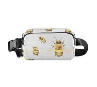 Bumble Bees Sac banane élégant de grande capacité avec sangle réglable pour voyage, vacances, course à pied, bourdons, jaune, Abeille de couleur jaune bourdon, Taille unique