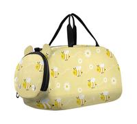Bumble Bees Sac de sport léger avec compartiment à chaussures pour la plage, la natation, la piscine, le sport Jaune