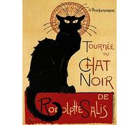 Bumblebeaver Affiche Vintage Wee Blue Coo Chat Noir Rodolphe Salis Paris France 12X16" 915Py