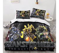 Bumblebee Transformers Housse De Couette Film Character Lit R¿¿Versible Fermeture ¿¿Clair - Linge De Lit King£¿Xcm£© Avec Assortie Taies D'oreiller
