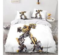 Bumblebee Transformers Housse De Couette Parure De Lit Double£¿Xcm£© Microfibre Film Character Couette Avec Fermeture ¿¿Clair + Taies D'oreiller Assortie