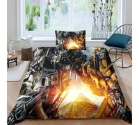 Bumblebee Transformers Housse De Film Character Pi¿¿Ces, Avec Housse De Couette Et Taies D'oreiller,Ensemble De Literie En Microfibre Douce Dousse Si
