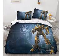 Bumblebee Transformers Pi¿¿Ces Film Character De Lit Sets, Parure De Lit Pour Avec Imprim¿¿ Coton/Polyester Pi¿¿Ces Housse De Couette + Taies D'oreil