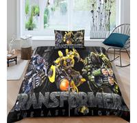 Bumblebee Transformers Sets De Housses De Couettes D, Film Character Imprim¿¿ Ensemble De Literie Avec Housses De Couettes Et Assortie Taie D'oreiller,