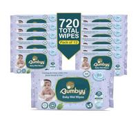 Bumbyy Lot de 12 lingettes humides biodégradables pour bébé, 99,9 % à base d'eau, non parfumées à l'aloe vera et à l'extrait de camomille, 100 % à base de plantes, sans alcool et sans chlore