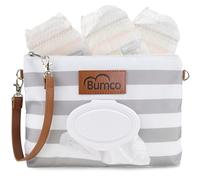 Bumco Pochette à couches - Distributeur de lingettes portable et essentiel de voyage pour bébé, distributeur hermétique de lingettes pour bébé, récipient de lingettes rechargeable, essentiels de