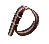 Bumdenuu 18/20/22mm drapeau National rayure impression Nylon tissé bracelet otan hommes femmes Watche bracelet de remplacement, Marron+Beige, 20mm