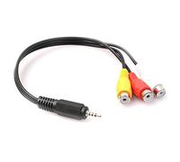 Bumdenuu 2.5mm Mini AV Male a 3RCA M/F Cable Audio-Video Cable d'adaptateur de Prise Stereo