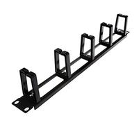 Bumdenuu Armoires Rack 1U de 19 Pouces Gestion des Câbles Organisateur de Réseau Base Creuse Cadre de Gestion des Câbles Amovibles à Cinq Anneaux