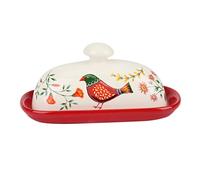 Bumdenuu Assiette à Beurre Contenant des Aliments avec Couvercle Vaisselle de Cuisine Plat à Fromage BoîTe à Beurre en CéRamique avec Couvercle Plat à Beurre BoîTe à Fromage A