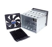 Bumdenuu Cage rigide pour expansion de stockage de cage pour bricolage rigide de 5,25 pouces, 5 x 3,5 pouces, avec ventilateur de 12 cm,