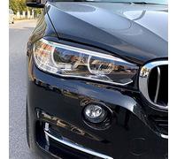 Bumdenuu Couverture de Phare Avant Lampe Frontale Garniture des Sourcils des PaupièRes ABS pour BMW X5 X6 F15 F16 2014-2018 Noir Brillant