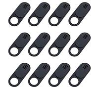 Bumdenuu Housse pour Webcam, lot de 12 diapositives de couverture pour appareil photo Web au design ultra fin pour ordinateur portable, PC, ordinateur, pro - noir