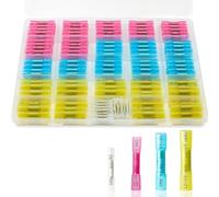 Bumdenuu Kit de connecteurs A thermorétractables de 150 pièces, connecteurs thermorétractables isolés étanches, connecteurs A en cuivre étamé