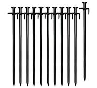 Bumdenuu Lot de 10 Piquets de en Acier Robuste Multi-Usage Piquets de Bâche Piquets de Camping Piquets de Glace pour Auvent de Camping en Plein