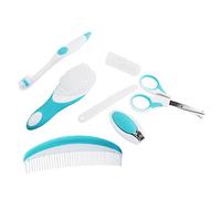Bumdenuu Lot de 7 coupe-ongles spéciaux pour - Peigne émeri - Brosse à cheveux - Soin de sécurité pour nouveau-né - Bleu