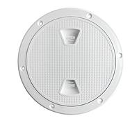 Bumdenuu Plaque de Pont Circulaire AntidéRapante pour Trappe D'Inspection avec Couvercle Amovible pour Kayaks de Bateau de Camping-Car - 4 Pouces Blanc