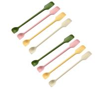 Bumiva Ensemble de Grattoirs en Silicone, Grattoir Double, pour Confiture, Crème, Bouteille Profonde, Spatule Allongée, Cuillère à Confiture, Spatule, Grattoir à Gâteau