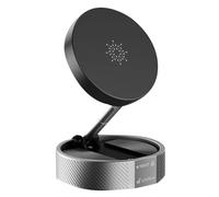 Bumiva Support de Téléphone Portable Magnétique pour Voiture avec Support D'Aspiration Double Face Pliable à Rotation à 360°, Couleur Argent