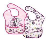 Bumkins Disney Minnie Mouse SuperBib Lot de 2 bavoirs pour bébé imperméables, lavables, résistants aux taches et aux odeurs 6-24 mois