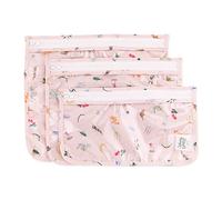 Bumkins Lot de 3 Pochettes zippées aux côtés Transparents approuvées par la TSA et conformes aux Normes des compagnies aériennes, pour Sac à Langer, Maquillage, Accessoires (Princesse Magi)