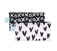 Bumkins SBS2-GG Lot de 2 sacs à goûter réutilisables, lavables, de qualité alimentaire, sans BPA, XOXO & Cœurs