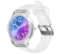 Bumotse Montre numérique analogique étanche pour femme avec cadran œil de chat arc-en-ciel, montre de sport ultra légère de 36 mm, résistante à l'eau 3 ATM et chiffres faciles à lire pour un usage