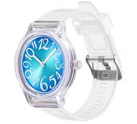 Bumotse Montre numérique analogique étanche pour femme avec cadran œil de chat arc-en-ciel, montre de sport ultra légère de 36 mm, résistante à l'eau 3 ATM et chiffres faciles à lire pour un usage