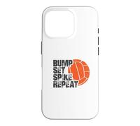 Bump Set Spike Repeat Funny Volleyball Player Coach Coque pour iPhone 16 Pro